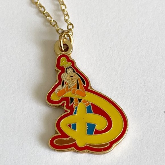 Vintage Disney Goofy Necklace 18" Fab 5 Dog Disneyana Signed Charm Gold Plated - Picture 6 of 11